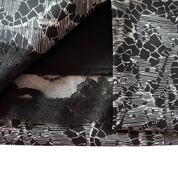 Trina Turk Quain Lace-Print Sleeveless Sheath Dress Women's 6 Black‎ White Party - Picture 7 of 12